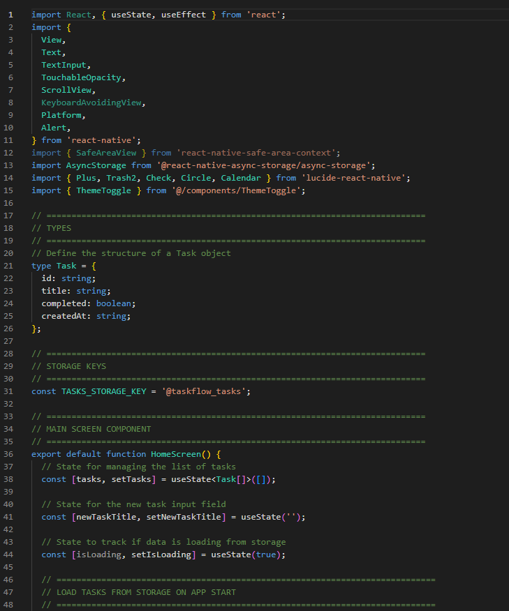 Kod źródłowy aplikacji mobilnej wygenerowany przez AI